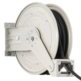 Grease Hose Reel, 1/4 In X 50 Ft Retractable, Spring Driven Auto Swivel Rewind, Max 10152 PSI, Heavy-Duty Carbon Steel Construction With Steel Wi (Option: Default)