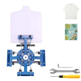 Screen Printing Machine 4 Color 1 Station Silk Screen Printing Press, 21.3 X 17.7 In, 360° Rotatable, Accurate Positioning, Powder-Coated Carbon (Option: Default)