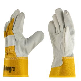CSG Genuine Cow Leather Work Gloves, Wear Resistant Protective Gloves, Ideal For Welding, Construction, Gardening, Machinery Handling 6 Pairs. (Option: Default)