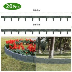 20 PCS Cobbled Stone Effect Plastic Garden Lawn Border Edging (Option: AS  pic)