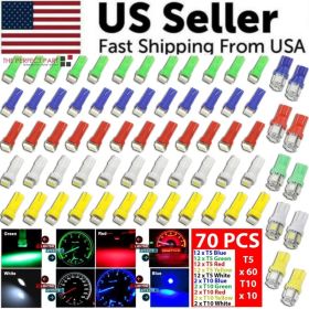 70PCS T5 T10 5050-SMD LED Speedometer Instrument Gauge Cluster Dash Light Bulbs (Option: Default Title)