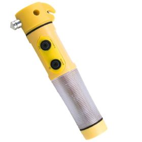 Red&Yellow Multi-functional Car Safety Hammer With Flashlight (Option: Yellow1)