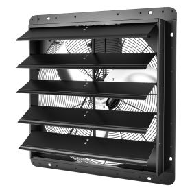 24 Inch Shutter Exhaust Fan Wall Mounted Automatic Louvers EC Motor, Steel Housing, Temperature & Humidity Controller, Ventilation & Cooling For (Option: Default)