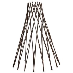 5FT Willow Round Teepee Trellis For Climbing Plants,60 In H X 15 In W Natural Wooden Plant Support, Expandable Garden Trellis Cage For Beans Peas (Option: Default)