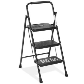 Household portable 3-layer step ladder, with safety buckle stable and safe (Option: 3 floors)
