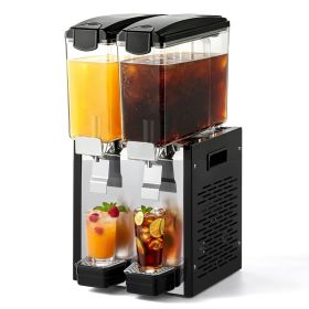 Commercial Beverage Dispenser 2 Tanks 10 L / 10.6 QT Per Tank, Stainless Steel Juice Dispenser, Ice Tea Drink Machine With 45℉ To 54℉ Cooling Tem (Option: Default)