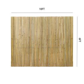 Bamboo Privacy Fence Roll 6FTx 10FT, Natural Bamboo Slat Screening Panels For Outdoor Garden, Yard, Patio, Balcony Privacy Screen Self-pickup Onl (Option: Default)