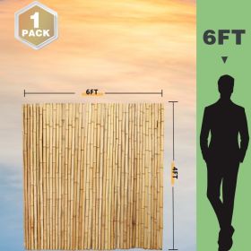 Natural Bamboo Fence Roll 4FT X 6FT , Outside Bamboo Privacy Fencing, Natural Privacy Screen Panels For Garden, Outdoor Self-pickup Only (Option: Default)
