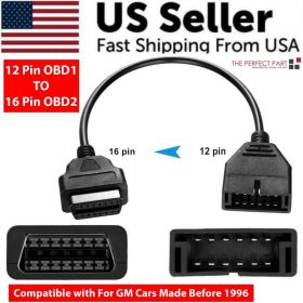 12 Pin OBD1 To 16 Pin OBD2 Convertor Adapter Cable For GM Diagnostic Scanner US (Option: Default Title)