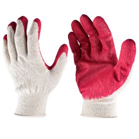 Red Latex Work Gloves For Garden & Warehouse ,10 Gauge T C Knit Shell With Smooth Coated Palm, 10 Pairs,Self-pickup Only (Option: Default)