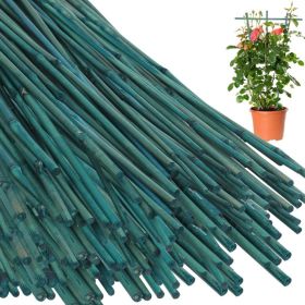 3FT Green Dyed Bamboo Stakes For Plant Support Bamboo Sticks Poles Indoor And Outdoor Tall Garden Stakes With Twist Ties For Tomato Bean Flowers (Option: Default)