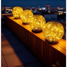 Solar Powered Outdoor Shatterproof High-quality Glass Ball Light With Ground Stakes. Automatic On Off Sensor. Warm, Soft Light Illuminates Patios (Option: Warm LightsL)